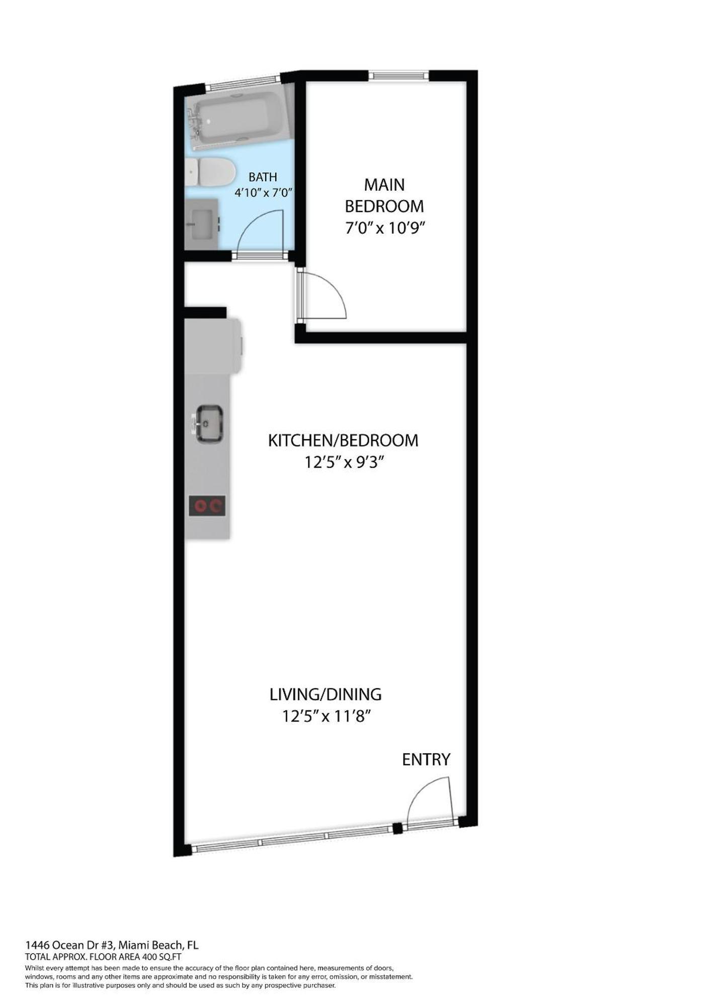 Apartment Beachside 1 B/r, W/2 Queen Beds, Ocean Drive Sobe